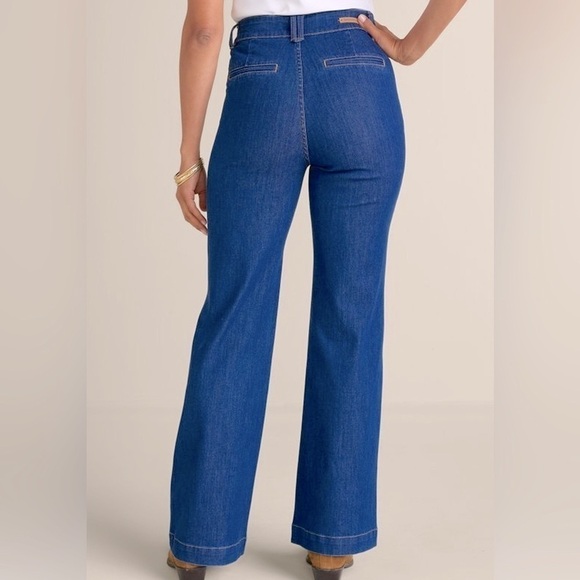 Soft Surroundings The Ultimate Denim Trouser Jeans 10 Petite - Picture 6 of 12